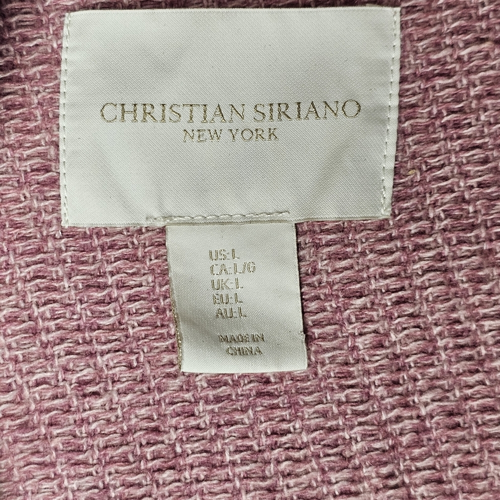 Christian Siriano New York Pink Textured Knit Longline Blazer Peacoat Jacket‎ L - Picture 3 of 8